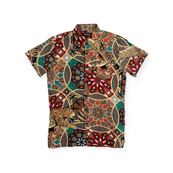 Reason Other - REASON “Monteverde” Vibrant Animal Print Men's Shirt, Side L